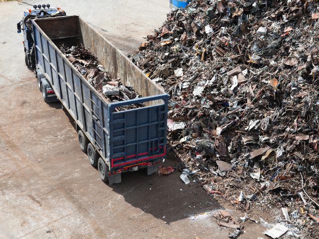 truck with metal scrap